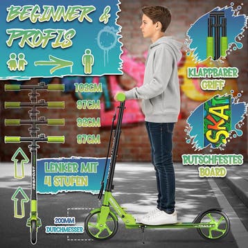 Kinderstep - 2 wielen - Kinder step - Verstelbaar - Groen -, Fietsen en Brommers, Steps, Verzenden, Zo goed als nieuw