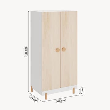 Kinderkledingkast Vaarentaa met 2 deuren 126x60x41 cm eikenk, Verzenden, Nieuw