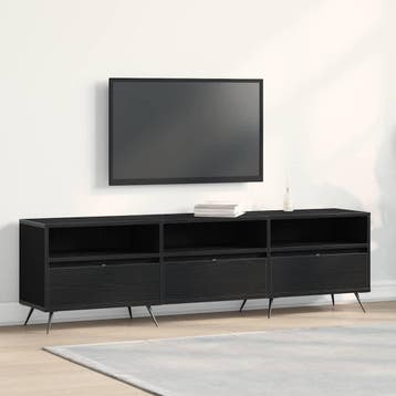vidaXL TV-kast 150 x 30 x 44,5 cm Zwart eiken Bewerkt hout, Minder dan 50 cm, Verzenden, Nieuw, Minder dan 100 cm