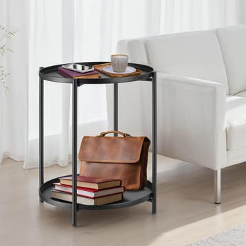 Bijzettafel Oxford 45,5x45,5x53cm - zwart, Huis en Inrichting, Verzenden, Nieuw