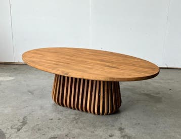 Ovale salontafel | Leverbaar in 2 maten | Massief teakhout |, 50 tot 100 cm, 100 tot 150 cm, Teakhout, Nieuw