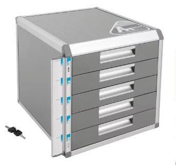 Organizer met 5 Lades – Aluminium Bureaukast met Slot, Verzenden, Nieuw in verpakking