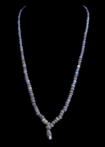 Oud-Romeins Donkerblauw glas Kralenketting (Zonder