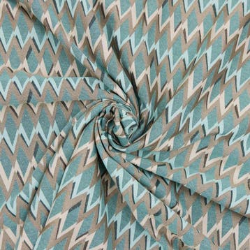 BA224 - Jacquardweefsel - Chevron-stijl azuurblauw -