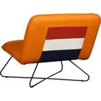 Oranje leren design stoel zonder armleuning - Loveseat -, Nieuw, Ophalen of Verzenden, 75 tot 100 cm, Industrieel, Modern, Retro