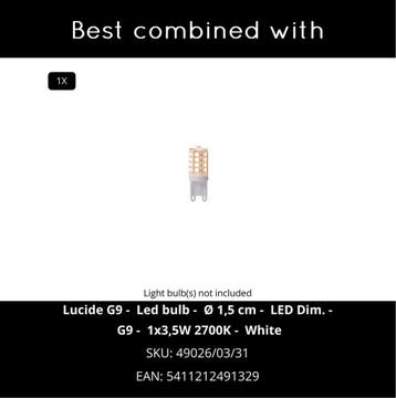 Lucide QUIRIJN - Wandlamp - Ø 10 cm - 1xG9 - Wit, Ophalen of Verzenden, Nieuw
