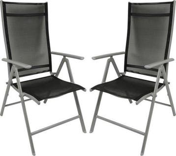 Garden Royal verstelbare stoel Santiago zwart set 2 st., Verzenden, Nieuw