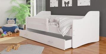 Ledikant Wit | Grenen | Met Matras | Laatste Stuks!, Nieuw, 70 tot 85 cm, Ophalen of Verzenden, Hoogslaper of Stapelbed