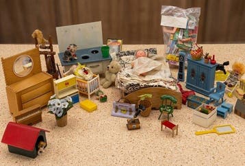 Poppenhuis meubels toegeschreven Fuchs,Heiliger,Bing - Pop, Antiek en Kunst