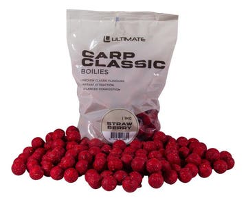 Ultimate Carp Classic Boilies 20mm 1kg - Strawberry, Verzenden, Nieuw, Overige typen