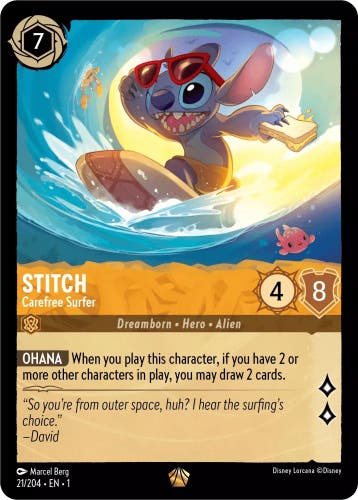 [21/204] - STITCH - Carefree Surfer ENG FOIL [M/NM], Verzamelen, Ophalen of Verzenden, Nieuw