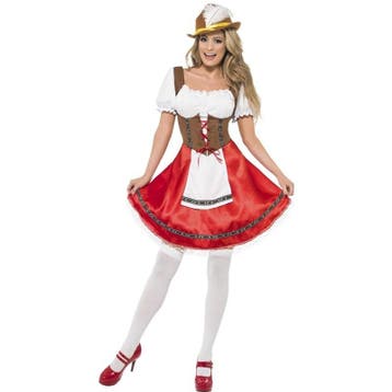 Rode/bruine bierfeest/oktoberfest jurkje verkleedkleding v.., Ophalen of Verzenden, Nieuw