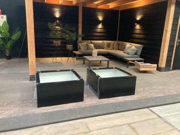 Zwart gecoat planten bakken maatwerk mogelijk, Nieuw, Metaal, 100 cm of meer, 60 cm of meer