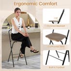 LIVSK Opvouwbare Terras-Barstoelen - Ergonomisch Comfort - R, Verzenden, Nieuw