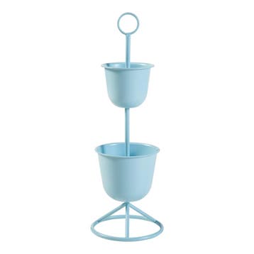 Plantenstandaard Alphen 2 bloempotten 76,5x26 cm lichtblauw, Tuin en Terras, Bloempotten, Verzenden, Nieuw