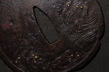 C5-959 Wave Tsuba - gesmeed ijzer - Japan - Edo Periode