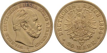 20 Mark 1884 A Pruisen Wilhelm I 1861-1888, Verzenden