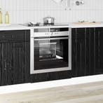 vidaXL Ovenkast LUCCA Zwart eiken 60 x 46 x 81,5 cm Bewerkt, Verzenden, Nieuw, Zwart