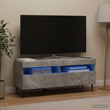 vidaXL LED tv-meubel HAARLEM 100 x 35 x 43 cm Betongrijs, Huis en Inrichting, Minder dan 50 cm, Verzenden, Nieuw, Minder dan 100 cm