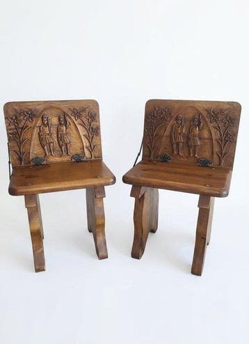 Kruk (2) - Hout - Rustieke krukjes