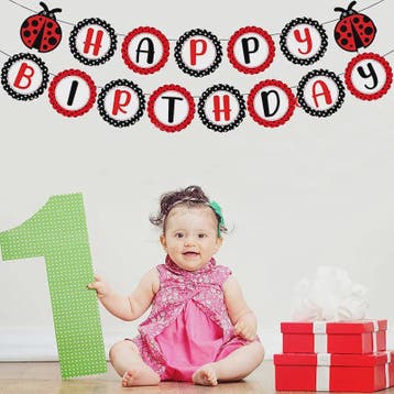 24x Lieveheersbeestje Cupcake Toppers - Rood met Zwarte Stip