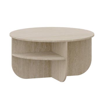 Salontafel Reykhon rond Ø80x41 cm travertijn [en.casa], Verzenden, Nieuw