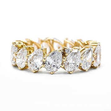 Ring - 14 karaat Geel goud - 5.74ct. tw. Diamant (Lab-grown), Nieuw
