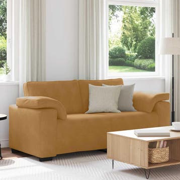 vidaXL Loveseat Sofa Bruin 180x77x82 cm Fluweel, Verzenden, Nieuw, Stof