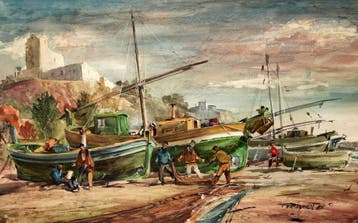 Guillem Fresquet Bardina (1914-1991) - Tarde de pesca en la