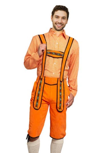 Lederhose Johann Oranje Lang, Ophalen of Verzenden, Nieuw