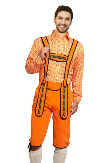 Lederhose Johann Oranje Lang, Kleding | Heren, Carnavalskleding en Feestkleding, Nieuw, Ophalen of Verzenden