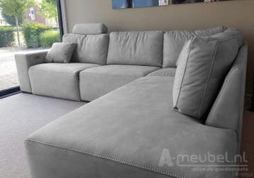 U-Bank Marle - u-banken - Zilver, Nieuw, 150 cm of meer, Stof, 200 tot 250 cm
