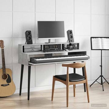 vidaXL studiobureau Betongrijs 152 x 42,5 x 36 cm Bewerkt, Verzenden, Nieuw