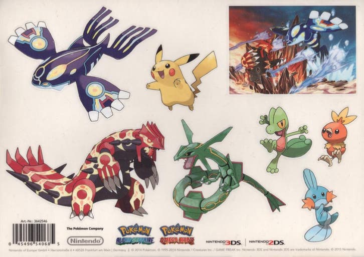 Nintendo Pokemon Stickervel van Alpha Sapphire / Omega Ruby, Spelcomputers en Games, Games | Overige, Nieuw, Verzenden