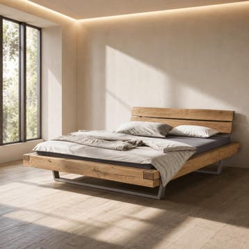 Van Schaik Cedro Massief Eiken Balkenbed - 160 x 200, Nieuw