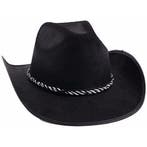Zwarte cowboyhoeden met koord - Cowboyhoeden, Ophalen of Verzenden, Nieuw