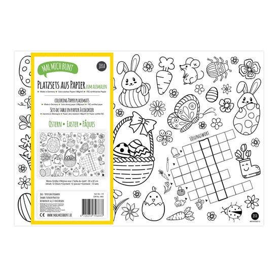 Papieren placemat / kleurplaat - Pasen (12 stuks), Kinderen en Baby's, Speelgoed | Educatief en Creatief, Ophalen of Verzenden