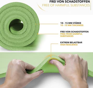 Yogamat - Fitness mat - Sportmat - Yoga mat extra dik - Groe, Verzenden, Zo goed als nieuw