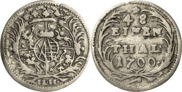 1/48 taler, daalder 1700, Sachsen-kurlinie ab 1547 (alber..., Verzenden