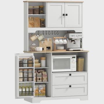 Homcom Keuken Serveertafel met 3 Deuren, 2 Lades en 8 Haken, Verzenden, Nieuw