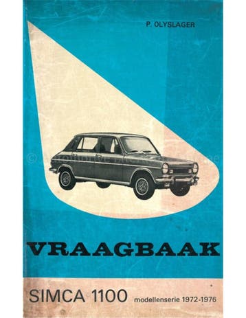 1972-1976 SIMCA 1100 VRAAGBAAK NEDERLANDS