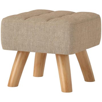 Voetenbankje Kruk Met Linnenlook, Houten Poten, Moderne Zitk, Verzenden, Nieuw