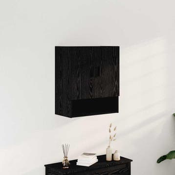 vidaXL Wandkast Zwart Eiken 60 x 31 x 70 cm Bewerkt hout, Huis en Inrichting, Kasten | Overige, Verzenden, Nieuw