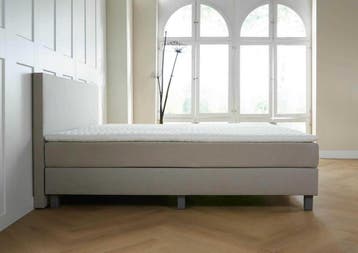 ACTIE! Boxspring Turijn 160 200 Beige, Verzenden, Beige, 200 cm, Modern