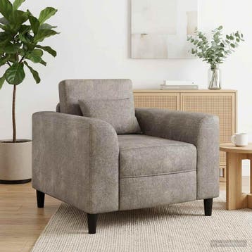 vidaXL Fauteuil Lichtgrijs Nep Suede Leer, Verzenden, Nieuw