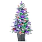 2dekans | Coast voorverlichte kerstboom - 100 cm - wit/groen, Ophalen of Verzenden, Zo goed als nieuw