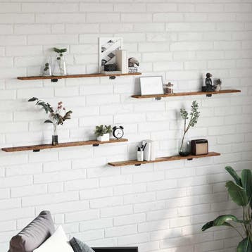vidaXL Boekenplank Bord 3-laags 4 st 100 x 10 x 1,5 cm, Verzenden, Nieuw, Overige houtsoorten