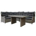 Ibiza hoek dining loungeset 7-delig verstelbaar grijs, Tuin en Terras, Tuinsets en Loungesets, Ophalen of Verzenden, Nieuw, Wicker