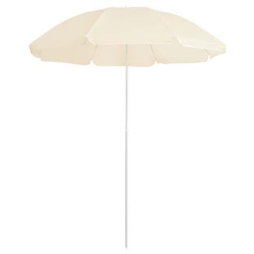 vidaXL Parasol met stalen paal 180 cm zandkleurig, Tuin en Terras, Verzenden, Nieuw, 1 tot 2 meter