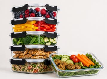 XEMM Meal Prep Bakjes - Glazen Bewaarbakjes - 6 stuks - 1040, Verzenden, Nieuw